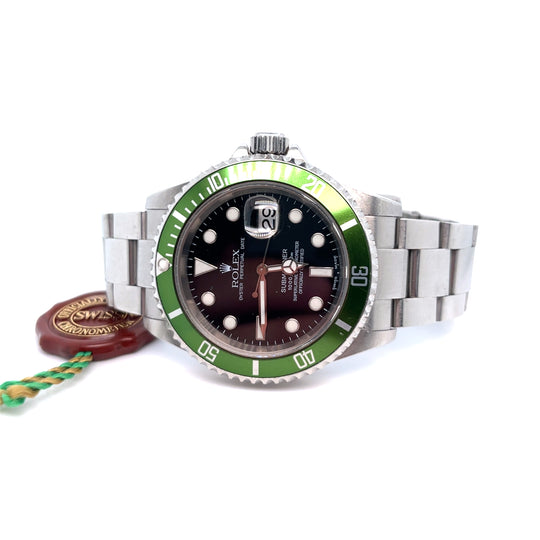 2003 Rolex Submariner 11610LV 'Kermit' Flat 4 1st Edition Stainless Steel Black Dial