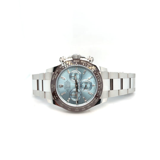 2022 Rolex Daytona 116506 Platinum Ice Blue Baugette Diamond Dial