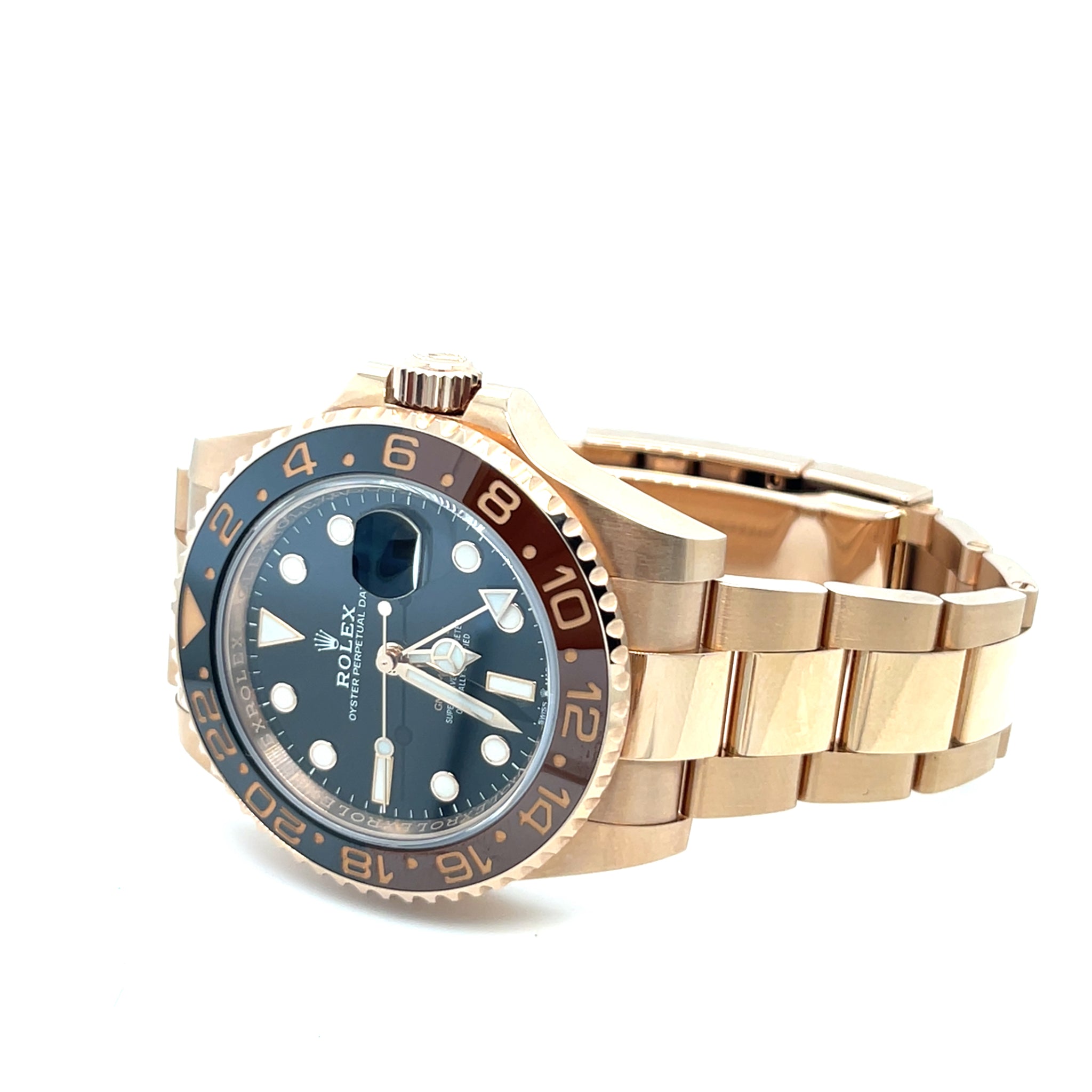 2019 Rolex GMT-Master II 126715CHNR Root Beer Rose Gold Black Dial