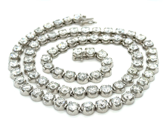 Platinum 30cttw Diamond Tennis Necklace