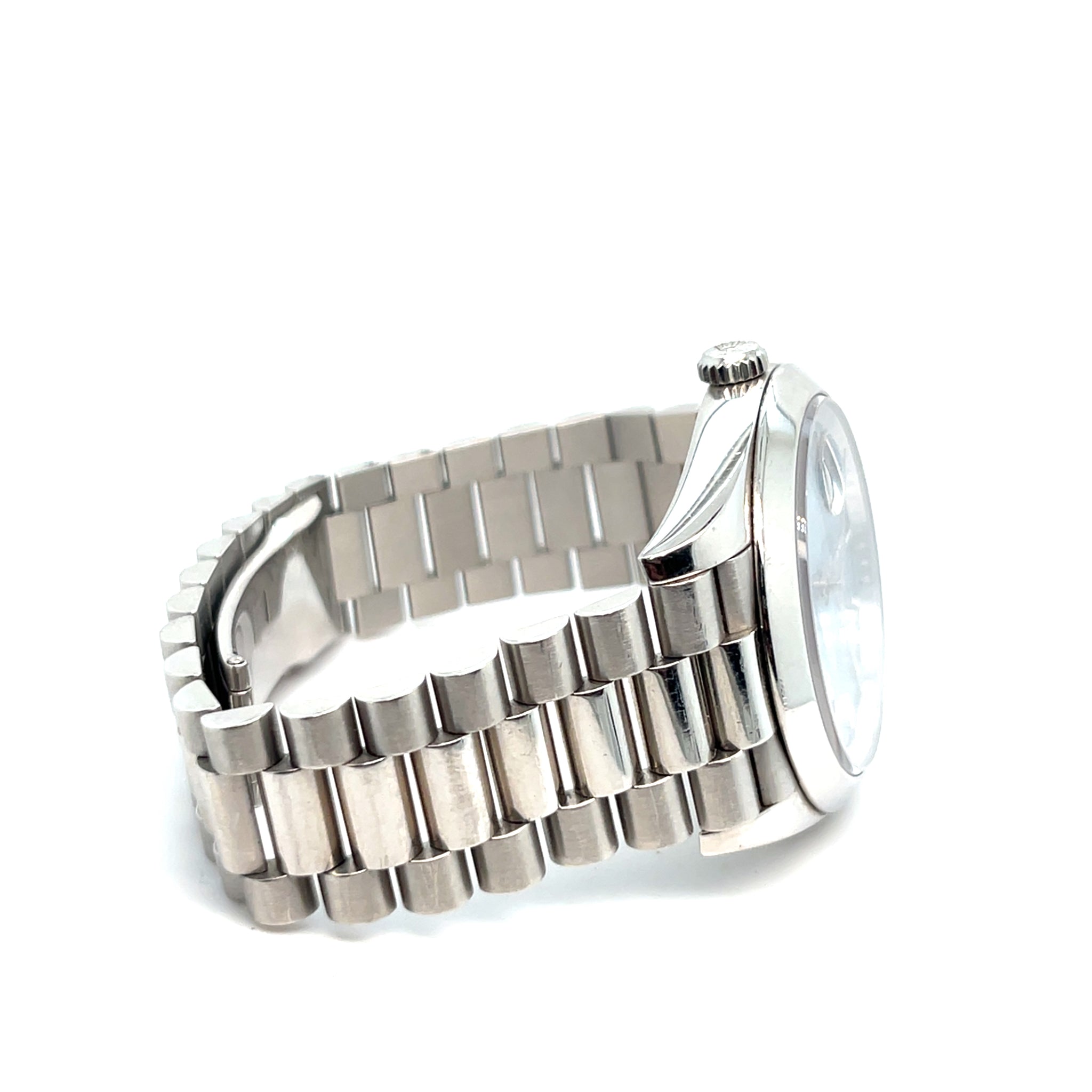 Rolex Day-Date 40 228206 Platinum Ice Blue Diagonal Motif Dial