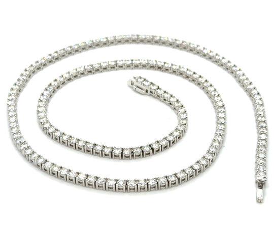 18kt White Gold 11.49cttw Diamond Tennis Necklace
