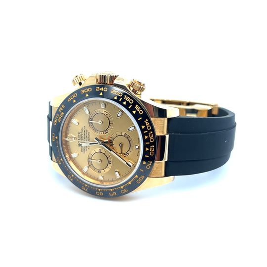 2018 Rolex Daytona Reference 116518LN Yellow Gold Champagne Dial Oysterflex