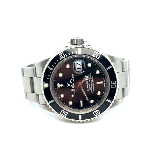 2002 Rolex Submariner Date Reference 16610 Stainless Steel Black Dial