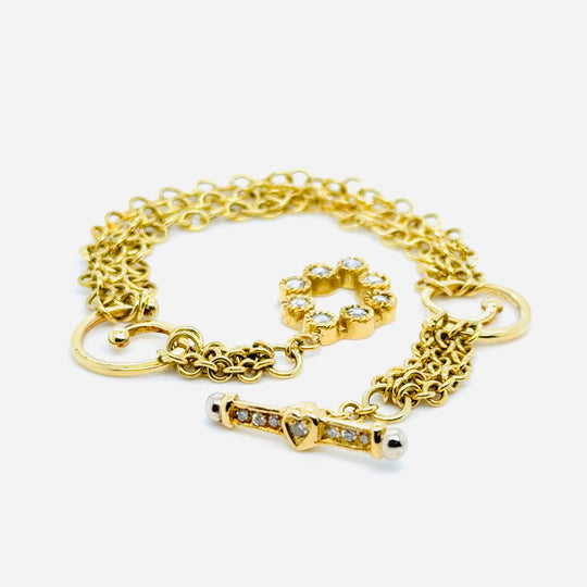 18kt/22kt Yellow Gold Diamond Glenn Bradford Handmade Bracelet