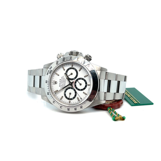 NOS 1993 Rolex Daytona 16520 Stainless Steel White Dial Inverted 6 Zenith Movement Rare