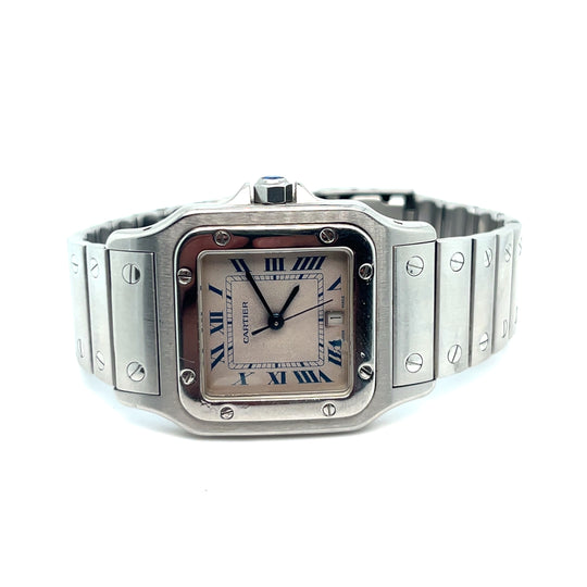 Cartier Santos Large 1564 Stainless Steel White Dial Quartz