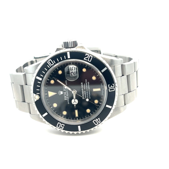 Rolex Submariner Date Reference 168000 Stainless Steel Black Dial