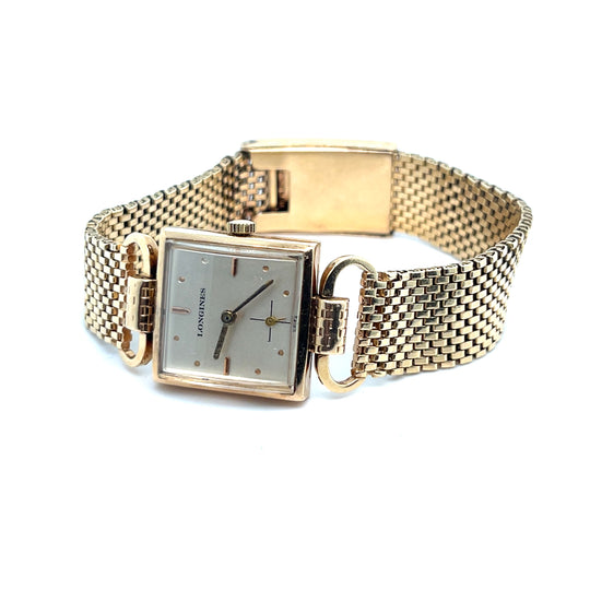 1940's Longines Mini Square Watch 14kt Yellow Gold