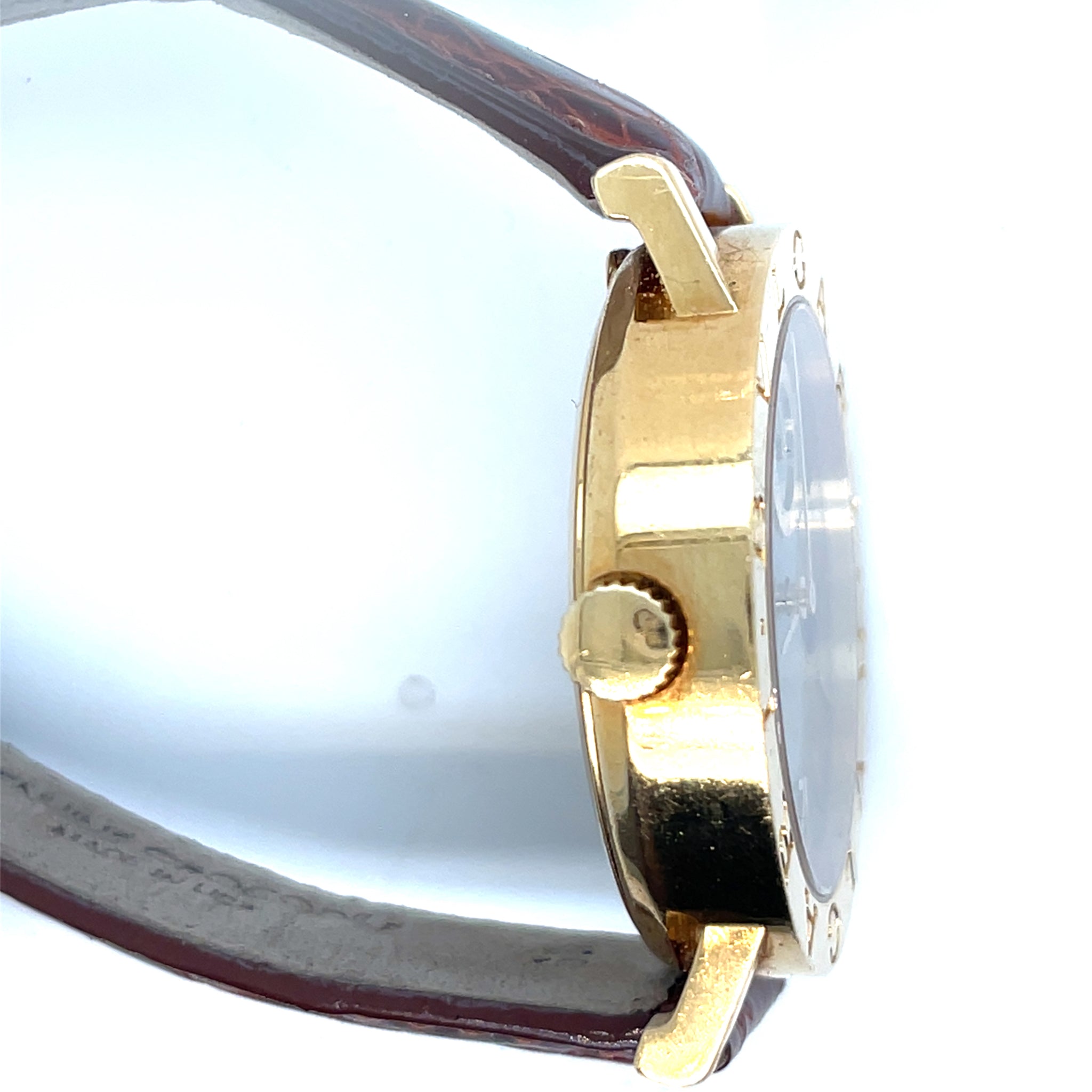 2000 Bulgari BB38 GLMP Yellow Gold Blue Dial Automatic Moon Phase