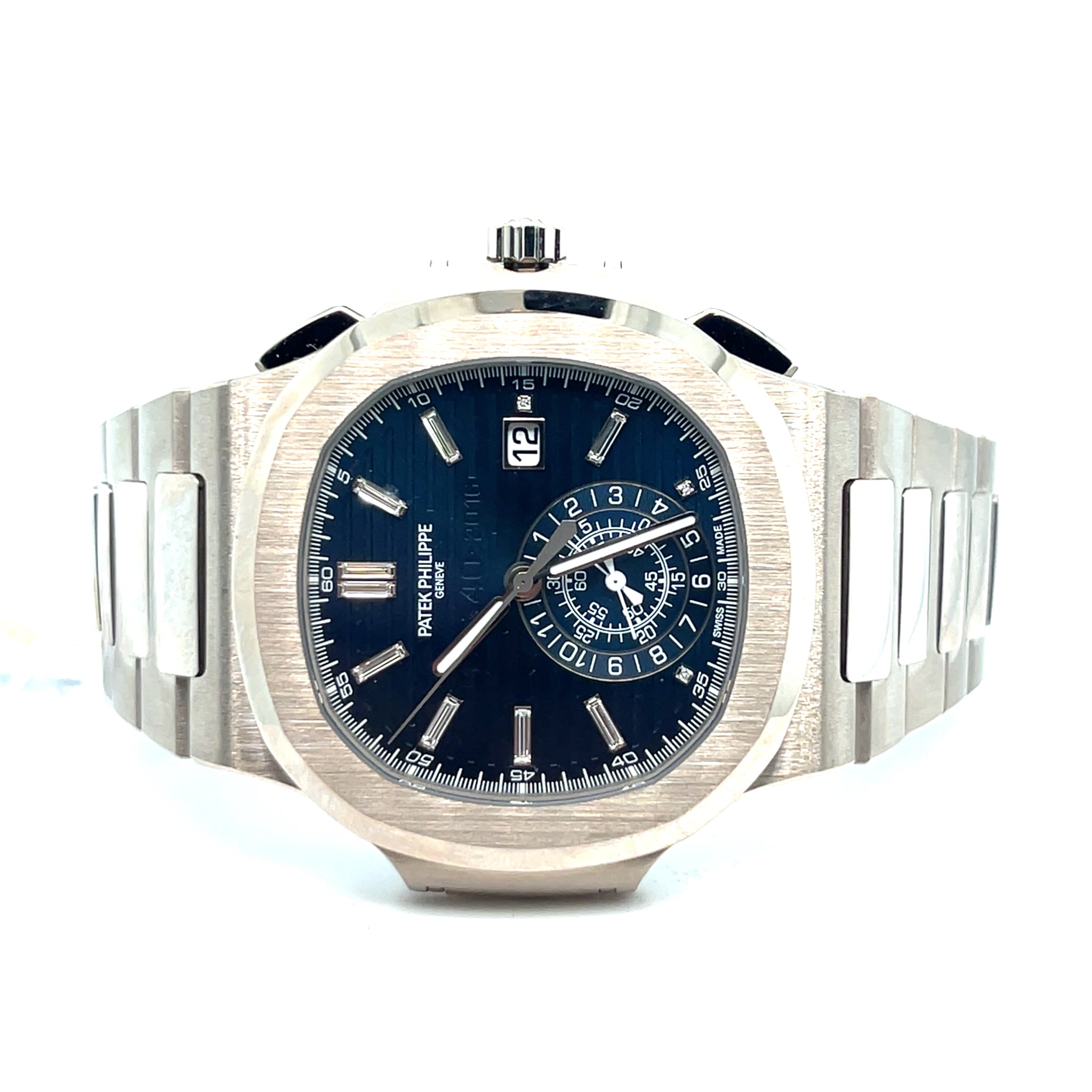 Patek Philippe Nautilus Reference 5976/1G-001 "40th Anniversary" White Gold Blue Diamond Baguette Dial Limited Edition