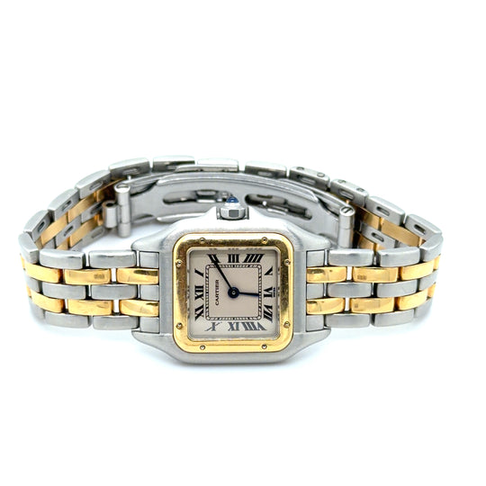 Cartier Panthere 1120 Small 'Ladies' Stainless Steel Yellow Gold Silver-White Dial Quartz