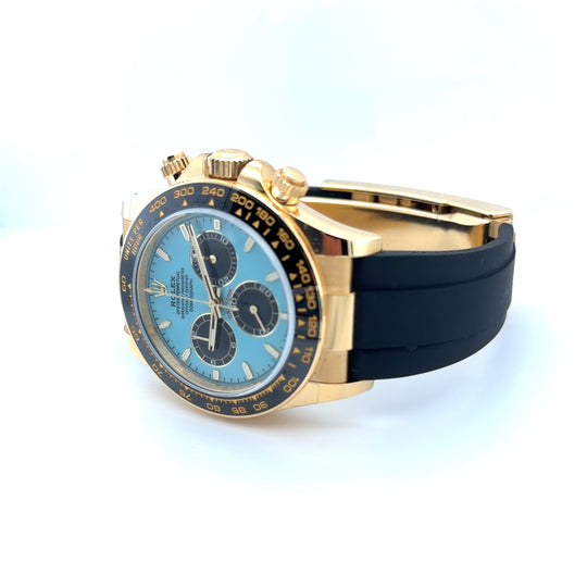 2026 Rolex Daytona 126518LN Yellow Gold Turquoise Dial Oysterflex