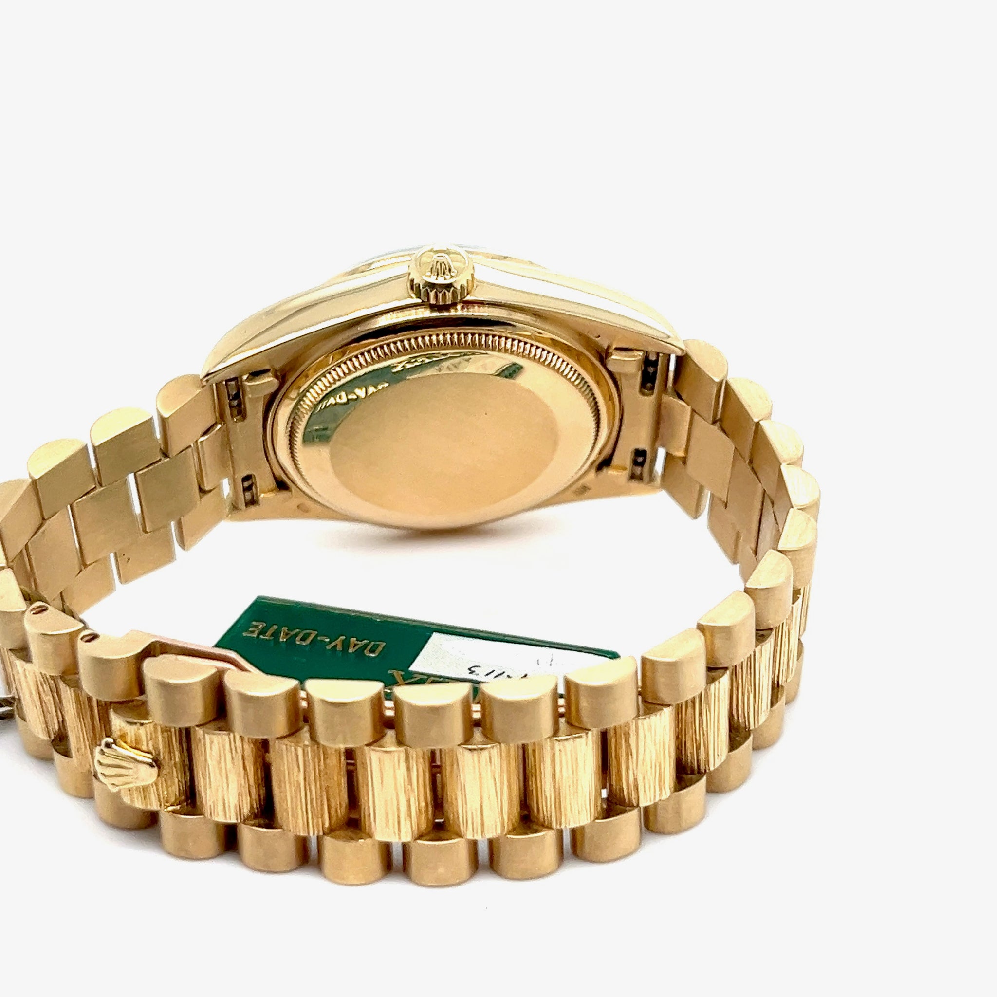 1987 Rolex Day-Date 18078 Yellow Gold Black Dial Bark