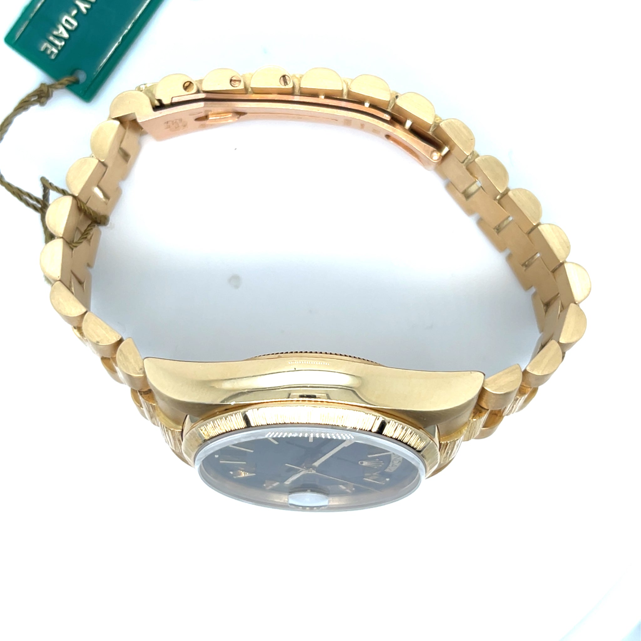 1987 Rolex Day-Date 18078 Yellow Gold Black Dial Bark