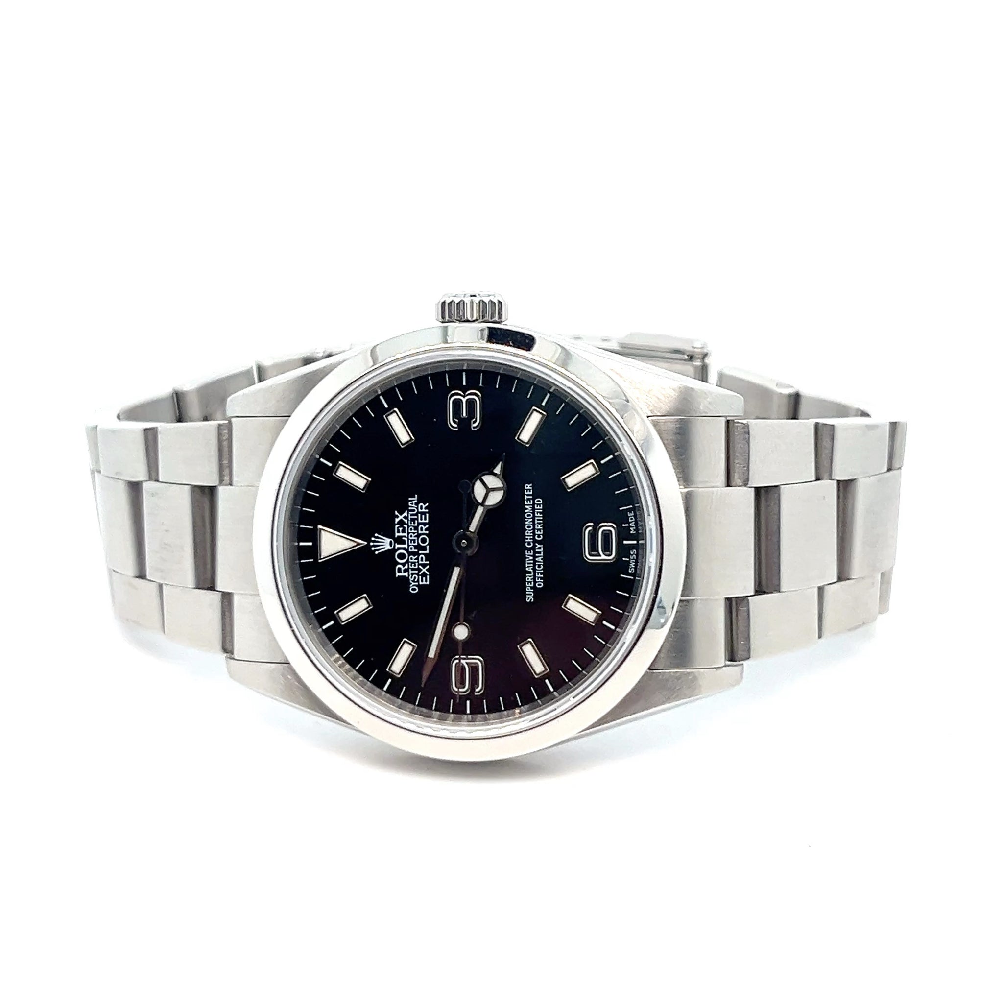 2001 Rolex Explorer I 114270 Stainless Steel Black Dial