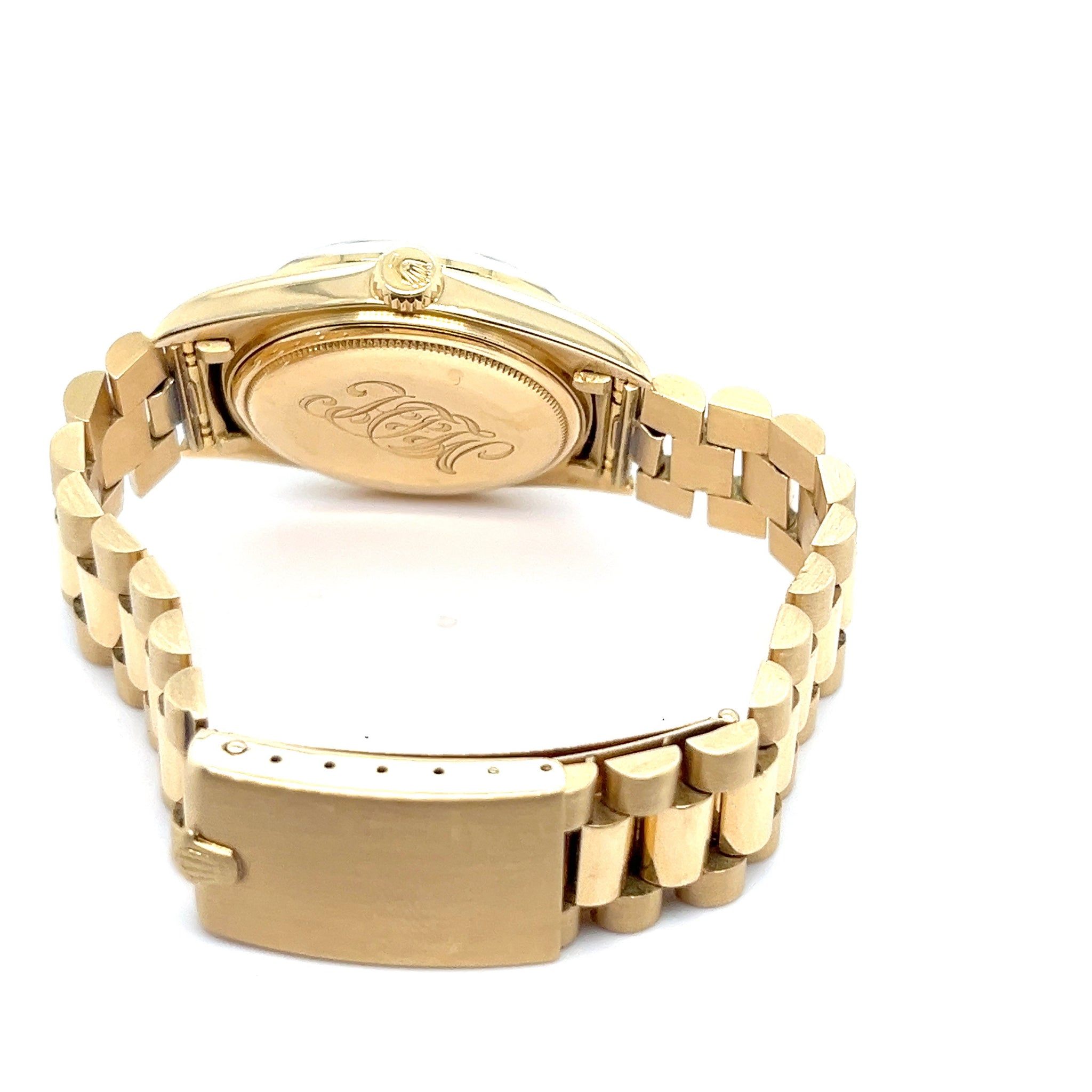 1973 Rolex Day-Date 1802 Yellow Gold Silver Dial Smooth Bezel