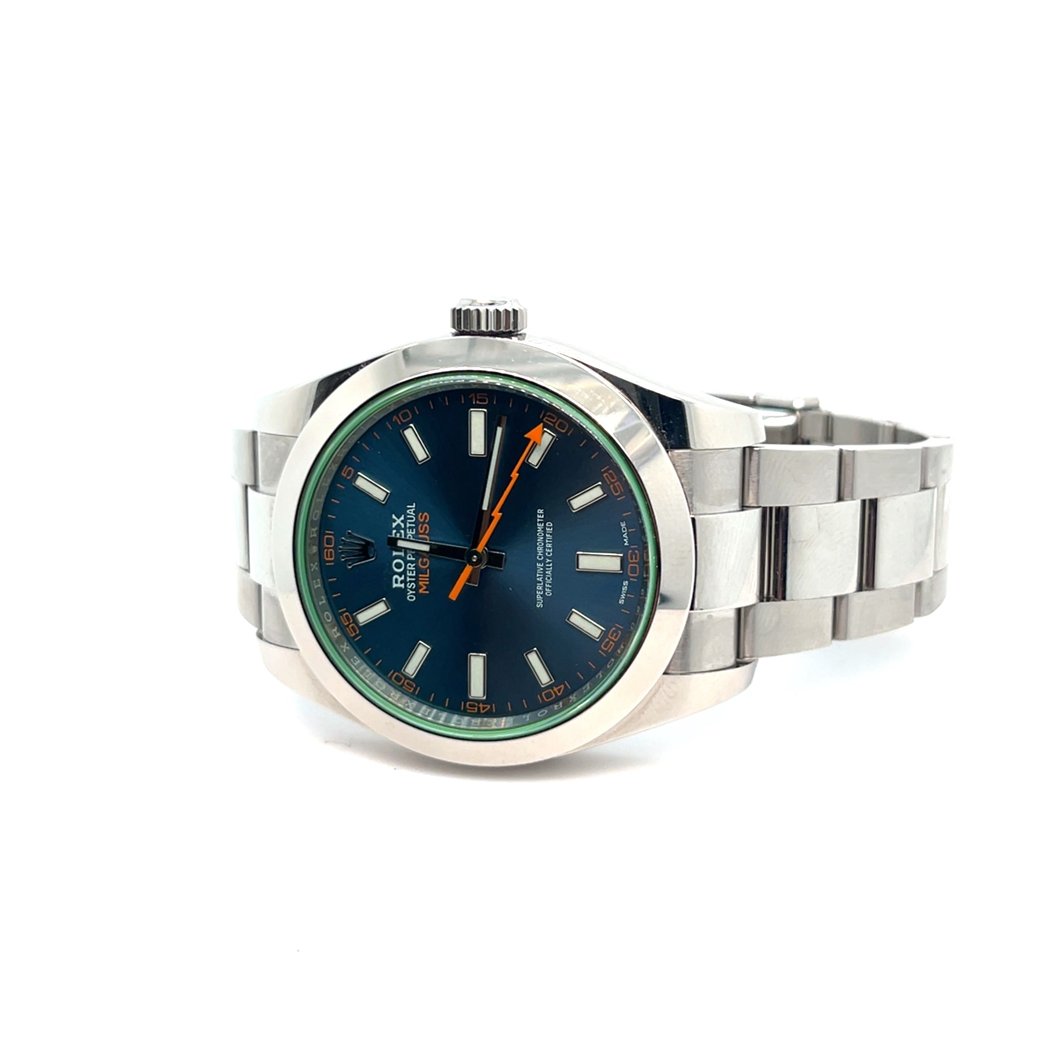 2019 Rolex Milgauss 116400GV Stainless Steel Blue Dial