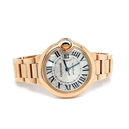 Cartier Ballon Bleu 3940 'Ladies' Rose Gold White Dial