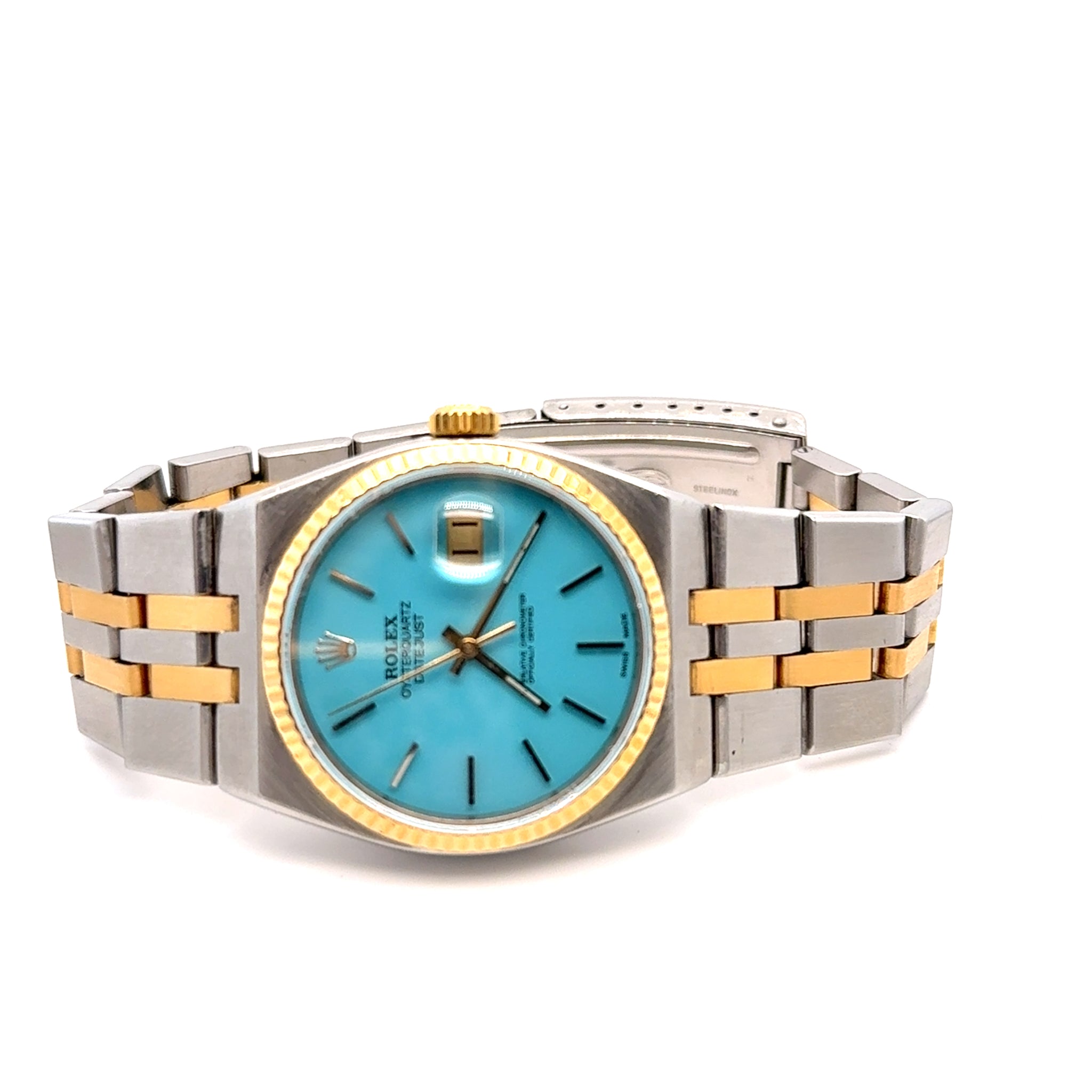 1981 Rolex OysterQuartz Datejust 17013 Yellow Gold Stainless Steel Tur