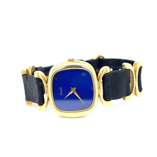 1970's Piaget 9451D Yellow Gold Lapis Dial