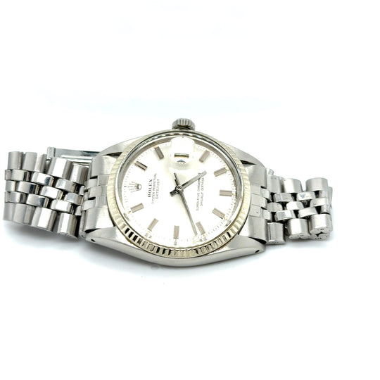 1969 Rolex Datejust 1601 Stainless Steel Rare 'Wide Boy' Dial Jubilee