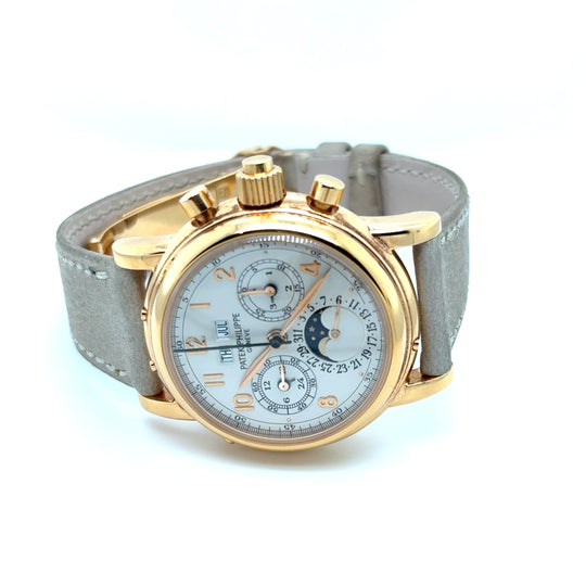 2000 Patek Philippe Grand Complications 5004R-014 Perpetual Calendar Split Seconds Chronograph Moon Phase Rose Gold Silvery Opaline Dial