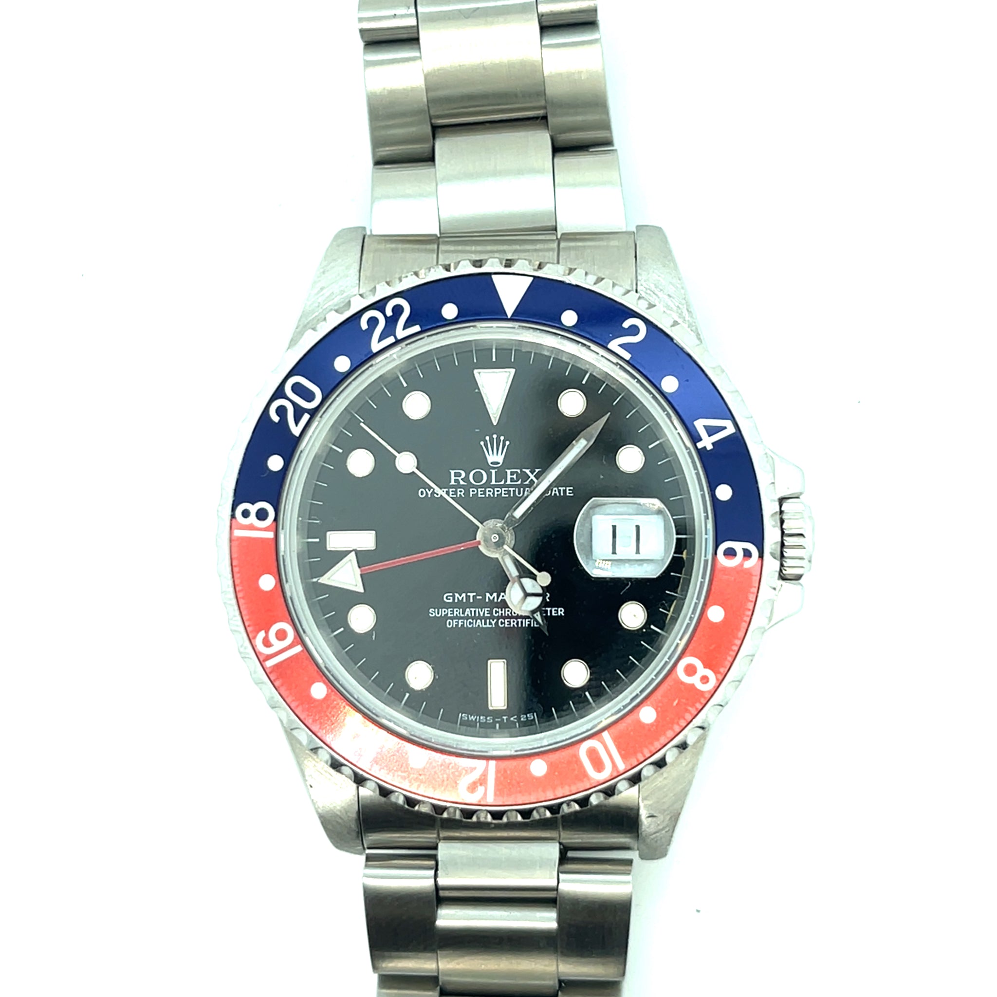 1990 Rolex GMT-Master 16700 Pepsi Stainless Steel Black Dial