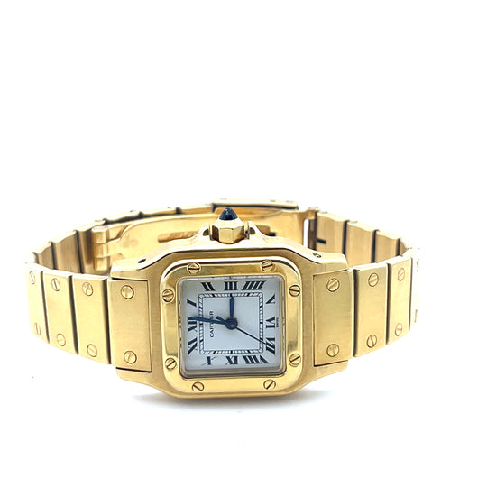 Cartier Santos Galbée W520863 'Ladies' Yellow Gold White Dial Automatic