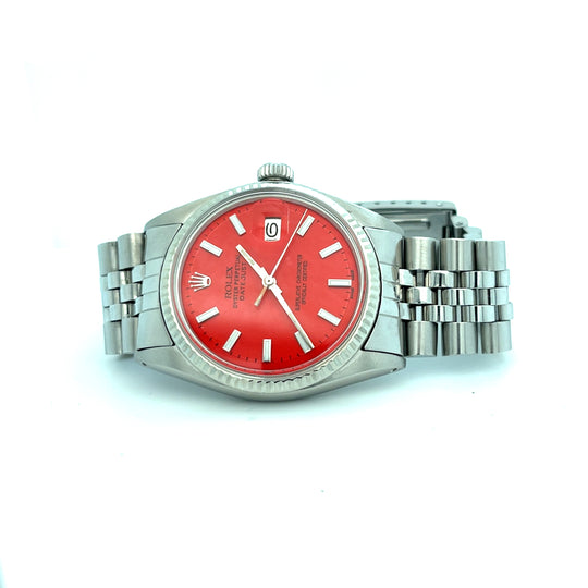 1978 Rolex Datejust 1601 Stainless Steel Red Dial