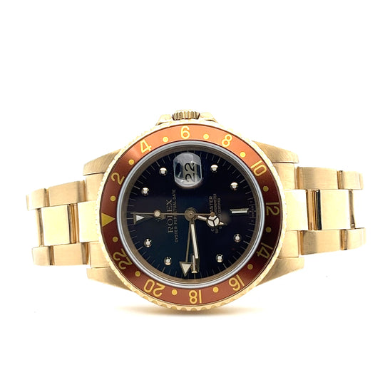 1984 Rolex GMT-Master 16758 'Root Beer' Yellow Gold Brown 'Nipple' Dial