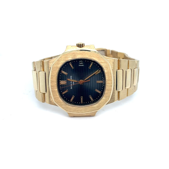 1983 Patek Philippe Nautilus 3800/J Yellow Gold Blue-Grey Dial