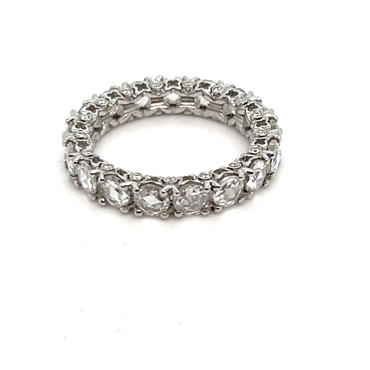 Platinum Rose Cut Diamond Eternity Band