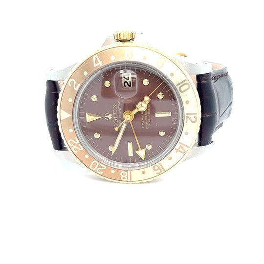 1972 Rolex GMT-Master 1675 'Root Beer' Stainless Steel Yellow Gold Brown 'Nipple' Dial