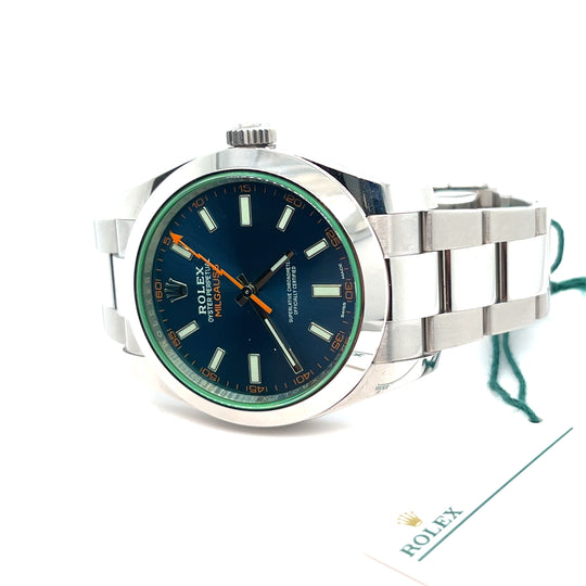 2022 Rolex Milgauss 116400GV Stainless Steel Blue Dial