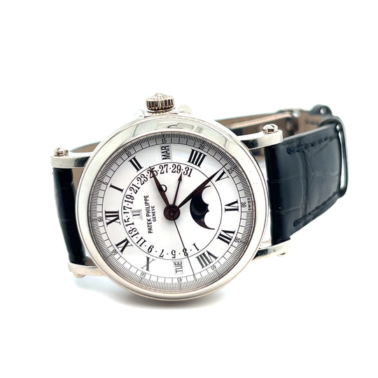 2001 Patek Philippe Grand Complications 5059G Flyback Perpetual Calendar Retrograde Date Moon Phase White Gold White Dial Limited Edition of 400