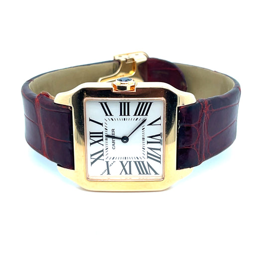 Cartier Santos Dumont 2788 Rose Gold Silver-White Dial