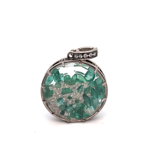 Small Emerald Diamond Dust Charm