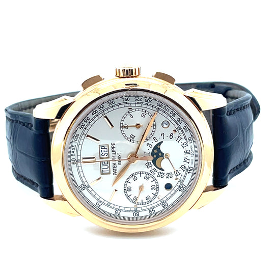 2016 Patek Philippe Grand Complications 5270R-001 Perpetual Calendar Chronograph Moon Phase Rose Gold Silver Opaline Dial