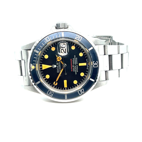 1970 Rolex "Red" Submariner 1680 Stainless Steel Black Dial with Pumpkin Patina Lume