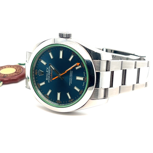 2014 Rolex Milgauss 116400GV Stainless Steel Blue Dial
