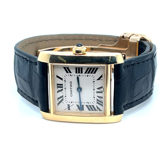 Cartier Tank Francaise Medium 1821 'Ladies' Yellow Gold Silver-White Dial