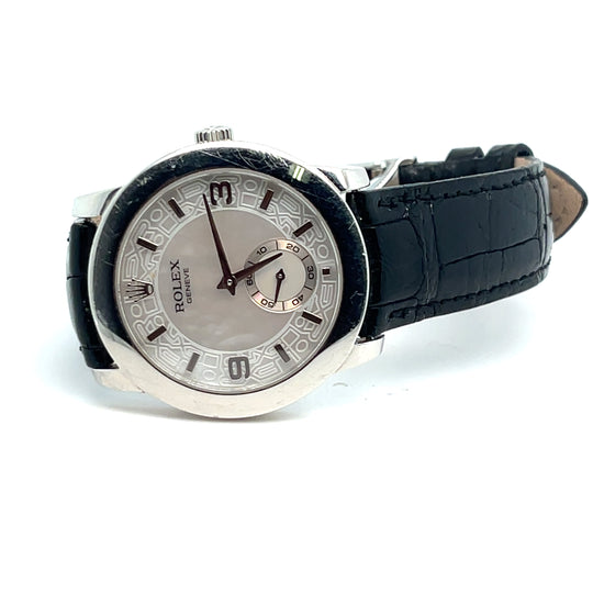 2001 Rolex Cellini 5240 Platinum Mother of Pearl Dial