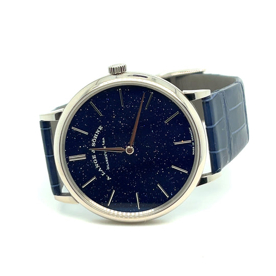 2020 A. Lange & Söhne Saxonia Thin 205.086 White Gold Aventurine Blue Dial