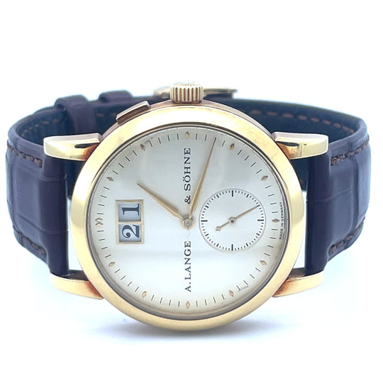 A. Lange & Söhne Saxonia 105.021 "Big Date" Yellow Gold Silver Dial 34mm
