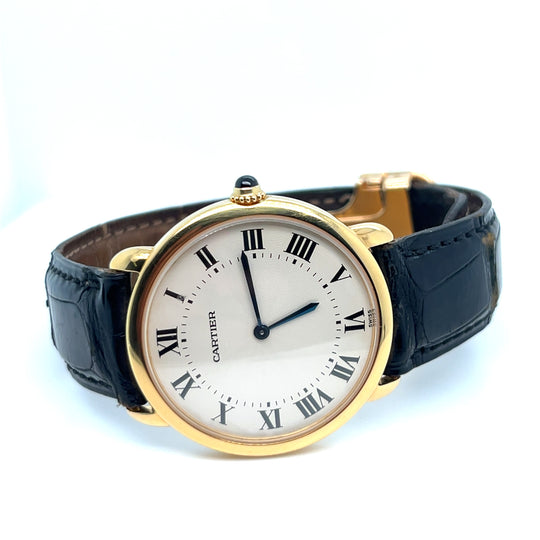 Cartier Ronde Louis 0900-1 Yellow Gold White Dial Mechanical