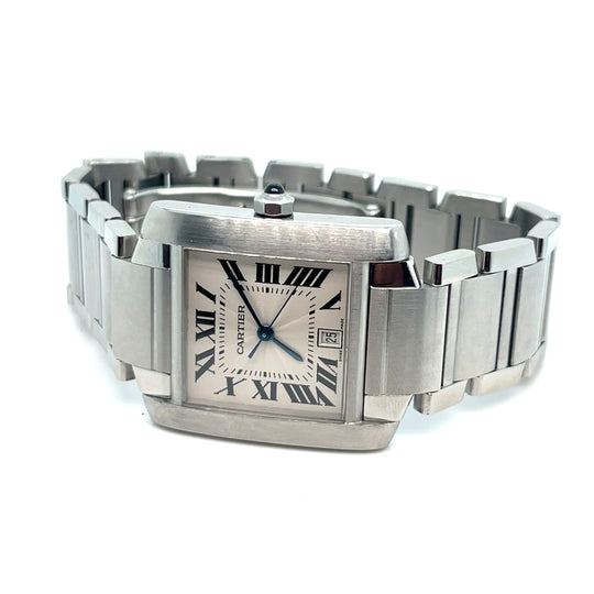 Cartier Tank Francaise 2302 Stainless Steel Silver-White Dial Automatic