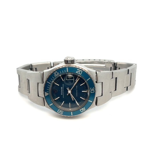 Tudor Prince Oyster Date 9321Y10 'Ladies' Stainless Steel Blue Bezel Owned by Shirley Temple
