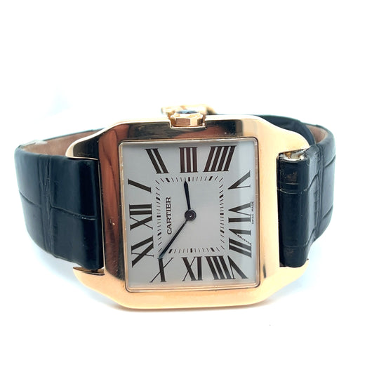 Cartier Santos Dumont Jumbo 2650 Rose Gold Silver-White Dial