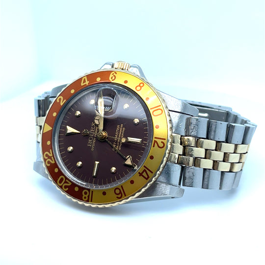1978 Rolex GMT-Master 16753 'Root Beer' Stainless Steel Yellow Gold Brown 'Nipple' Dial
